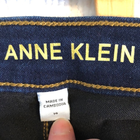Anne Klein Dark Blue Sailor Flare Wide Leg Jeans Size 14 - Picture 3 of 13